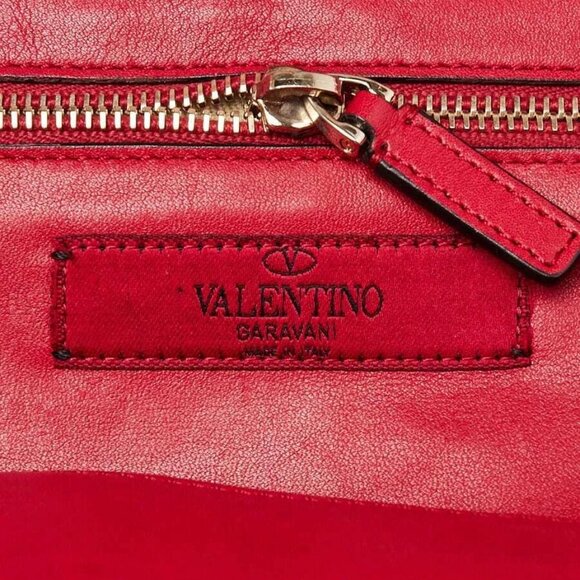 Valentino Red Leather Rockstud Trapeze Small Tote Bag - Picture 4 of 11